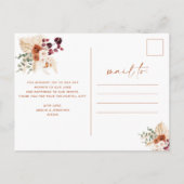 Boho Pampas Terracotta Vielen Dank Postcard Postkarte (Rückseite)