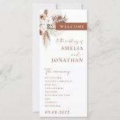 Boho Pampas Terracotta Wedding Program Card (Vorderseite)