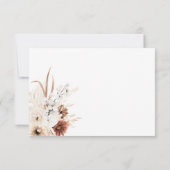 Boho Pampas Terracotta Wedding RSVP Card Response Karte (Rückseite)