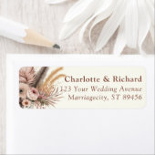 Boho Pampas Terracotta Wedding Rücksendeadresse La (Insitu)