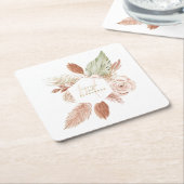 Boho Pampas Tropical Dried Blume Hochzeit Rechteckiger Pappuntersetzer (angewinkelt)