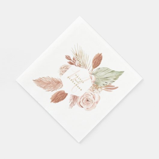 Boho Pampas tropisch getrocknete Blume Hochzeiten  Serviette (Ecke)