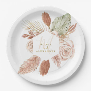 Boho Pampas tropische getrocknete Blume Hochzeitsp Pappteller