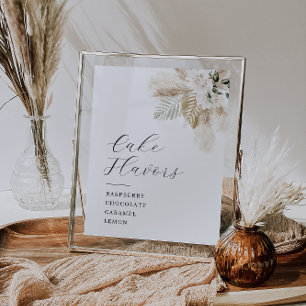 Boho Pampas und Grünpflanzen Cake-Aromen Zeichen Poster