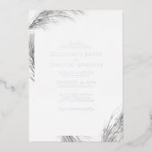 Boho Pampas Wedding Silver Folieneinladung (Vorderseite)
