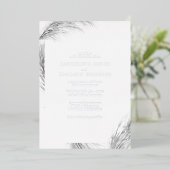 Boho Pampas Wedding Silver Folieneinladung (Stehend vorne)