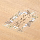 Boho Pampas White Orchid Dried Palm Bridal Shower Acryleinladungen (Ablage )