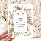 Boho Pampas White Orchid Trockenes Palm Brautparty Einladung