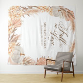 Boho Pampas White Pumpkin backdrop fall banner  Wandteppich (Beispiel (Horizontal))