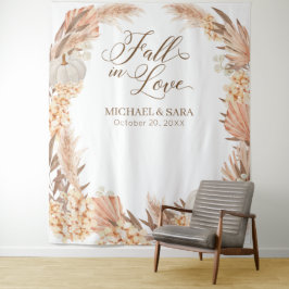 Boho Pampas White Pumpkin backdrop fall banner Wandteppich