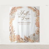 Boho Pampas White Pumpkin backdrop fall banner  Wandteppich (Vorderseite)