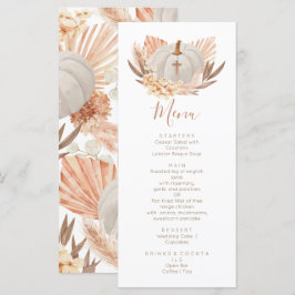 Boho Pampas white Pumpkin religious Menükarte