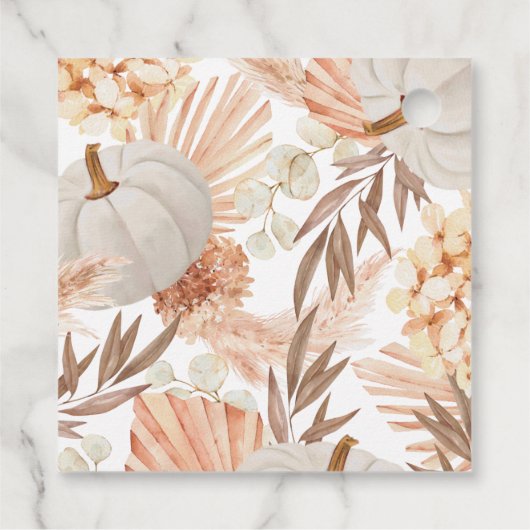 Boho Pampas White Pumpkin Taufe Anhänger (Rückseite)