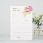 Boho pampas - Wie alt waren sie ein Bridgame (Stehend Vorderseite)