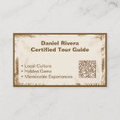 Boho Pampas Wilderness Earth Tone Tour Guide Beige Visitenkarte (Vorderseite)