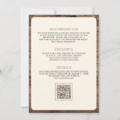 Boho Pampas Wood Cross in einer katholischen Hochz Einladung (Rückseite)