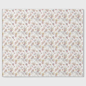Boho Pampas Wrapping Paper Blush Floral Geschenkpapier (Flach)