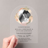 Boho Pampas Wreath Photo Dried Palm Leaves Wedding Acryleinladungen (Insitu (Handheld))