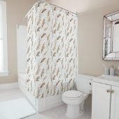 Boho-Pampasgras-Beige-Braun-Sternenmuster (1) Duschvorhang (Beispiel)