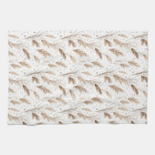 Boho-Pampasgras-Beige-Braun-Sternenmuster (1) Geschirrtuch (Horizontal)