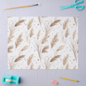 Boho-Pampasgras Beige Braun Sternenmuster (1) Seidenpapier (Basteln)
