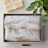 Boho-Pampasgras Beige Braun Sternenmuster (1) Seidenpapier (Geschenk)