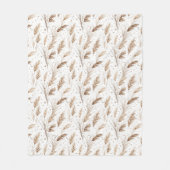 Boho-Pampasgras-Beige-Braun-Sternmuster (1) Fleecedecke (Vorderseite)