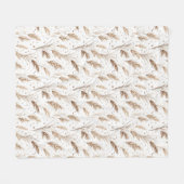 Boho-Pampasgras-Beige-Braun-Sternmuster (1) Fleecedecke (Vorderseite (Horizontal))