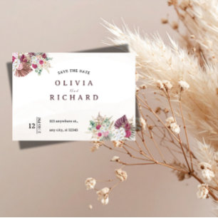 Boho-Pampasgras-Blumen-Hochzeit-Save-the-Date Save The Date