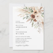 Boho-Pampasgras-Blumenhochzeit Einladung (Vorderseite)