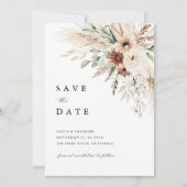 Boho-Pampasgras-Blumenhochzeit Save The Date (Vorderseite)
