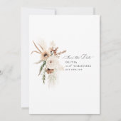 Boho-Pampasgras-Blumenhochzeit Save The Date (Rückseite)