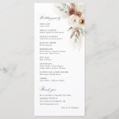 Boho-Pampasgras-Blumenhochzeitszeremonie Programm (Rückseite)