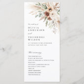 Boho-Pampasgras-Blumenhochzeitszeremonie Programm (Vorderseite)