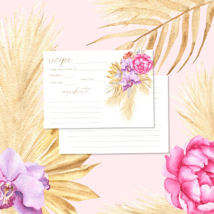 Boho-Pampasgras-Blumenrezeptkarte