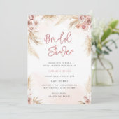 Boho-Pampasgras-Brautabschiedsparty Einladung (Stehend Vorderseite)