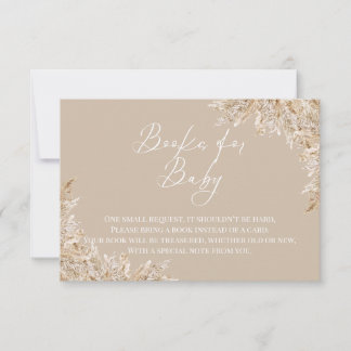 Boho-Pampasgras-Bücher für Baby-Einlage | Neutral Dankeskarte