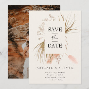 Boho-Pampasgras-Foto   Moderne tropische Hochzeit Save The Date