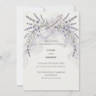 Boho-Pampasgras getrocknete Blumen-Hochzeitseinlad Einladung
