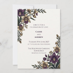 Boho-Pampasgras getrocknete Blumen-Hochzeitseinlad Einladung