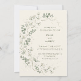 Boho-Pampasgras getrocknete Blumen-Hochzeitseinlad Einladung
