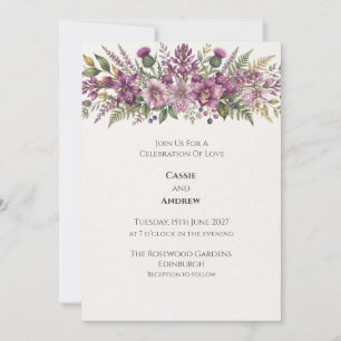 Boho-Pampasgras getrocknete Blumen-Hochzeitseinlad Einladung