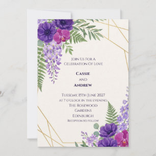 Boho-Pampasgras getrocknete Blumen-Hochzeitseinlad Einladung