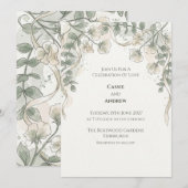 Boho-Pampasgras getrocknete Blumen-Hochzeitseinlad Einladung (Vorne/Hinten)