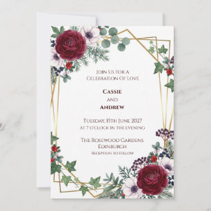 Boho-Pampasgras getrocknete Blumen-Hochzeitseinlad Einladung
