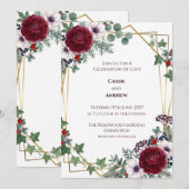 Boho-Pampasgras getrocknete Blumen-Hochzeitseinlad Einladung (Vorne/Hinten)