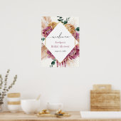 Boho-Pampasgras getrockneter Blumenstrauß Willkomm Poster (Küche)