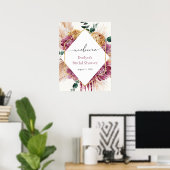 Boho-Pampasgras getrockneter Blumenstrauß Willkomm Poster (Heimbüro)