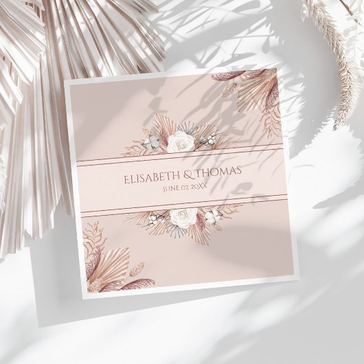 Boho-Pampasgras-Hochzeit Serviette