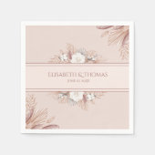 Boho-Pampasgras-Hochzeit Serviette (Vorderseite)